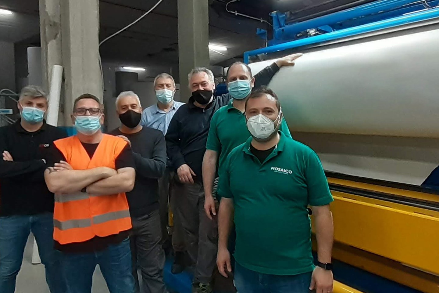 A new embossing machine becomes operational at the Lugo di Vicenza plant