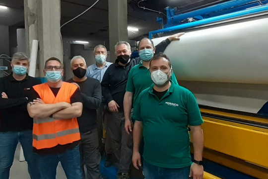 A new embossing machine becomes operational at the Lugo di Vicenza plant
